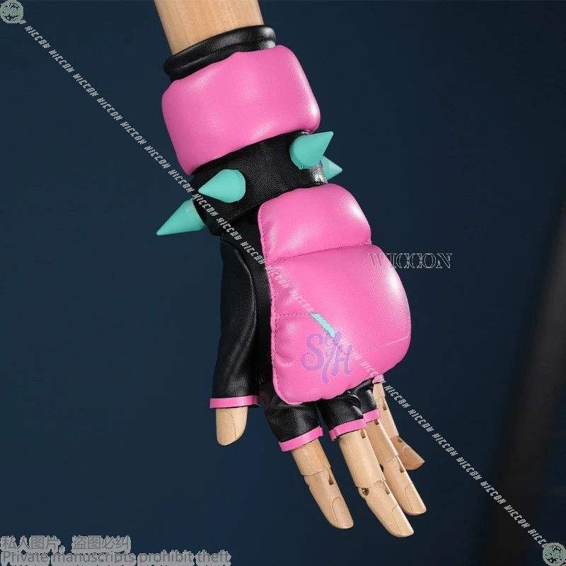 OWW Street Fighter 6 Han Juri Kiriko Cosplay Sexy Hot Pink Batter Uniform Jumpsuit Wigs Halloween - view 4