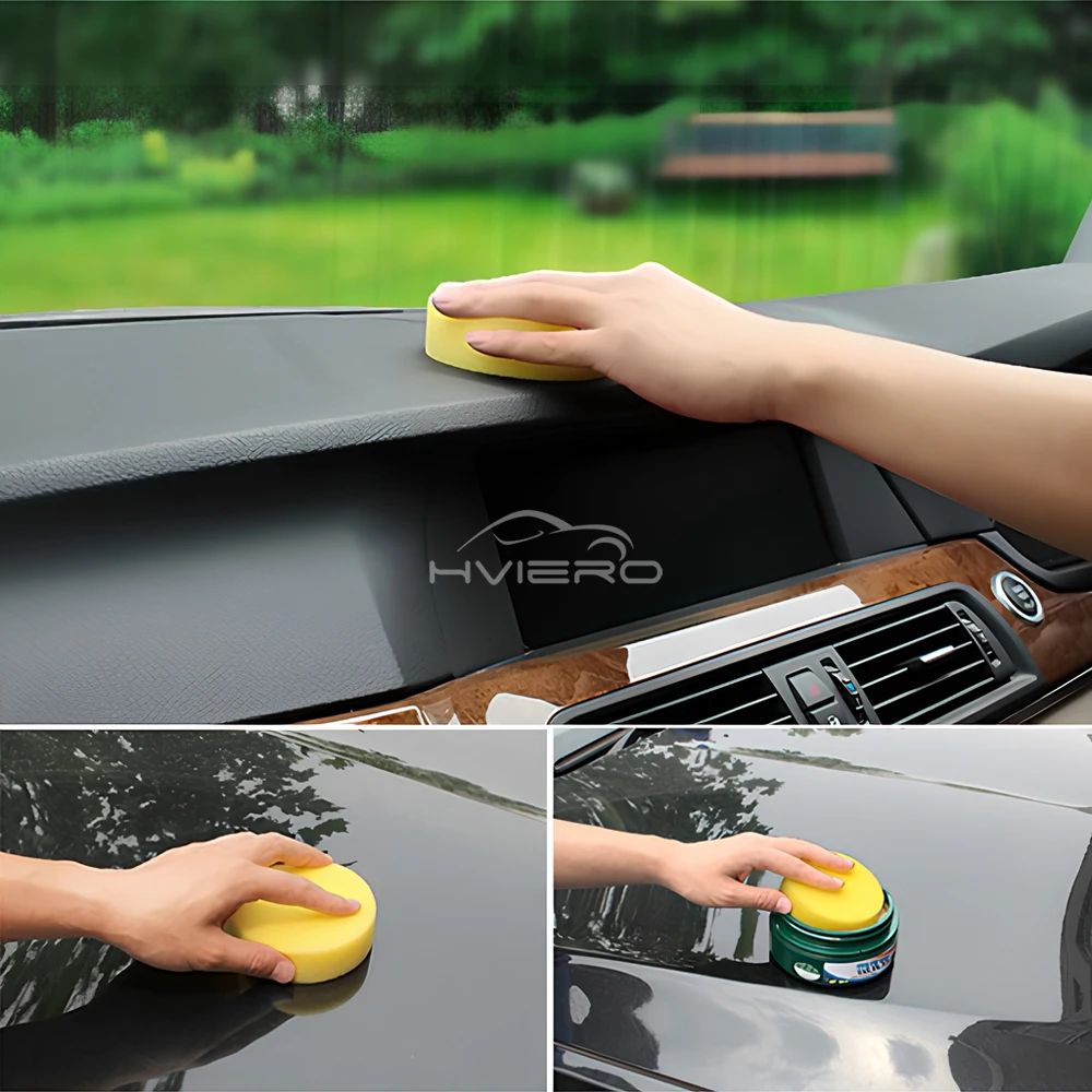2Pcs Round Encryption Car Polishing Waxing Sponges High-density Washing Pressure Does Not Edge Foam Auto Care Sponge Wax Tools