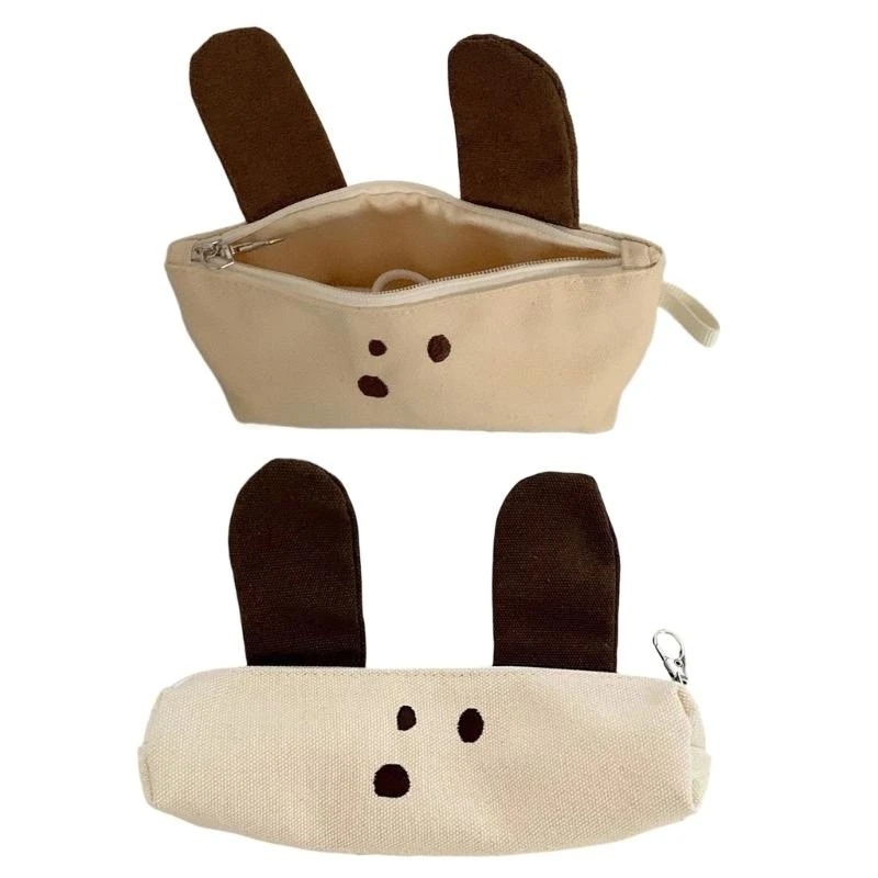 

Dog Pencil Case Light Weight Canvas Pen Pouches Big Capacity Pencil Bag Travel Makeup Storage Bag for School Office .H05A