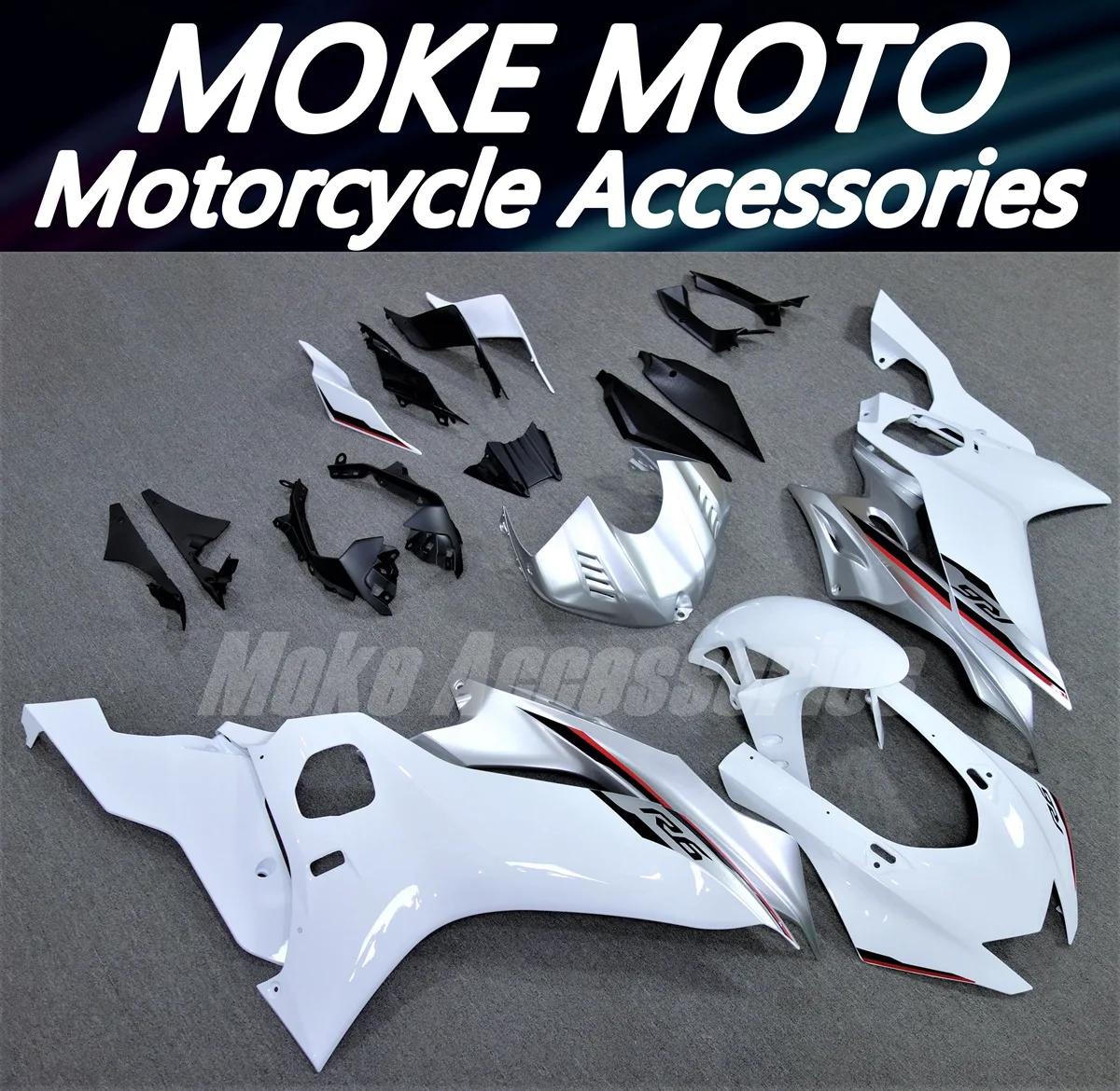 Fairings Kit Fit For Yzf R6 2017 2018 2019 2020 2021 2022 2023 Bodywork Set High Quality Abs Injection New pearl white Sliver