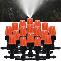 Greenhouse Misting Cooling Adjustable Nozzles w/ 1/4'' Connector for Drip Irrigation Garden Watering System Kit Flower Bonsai