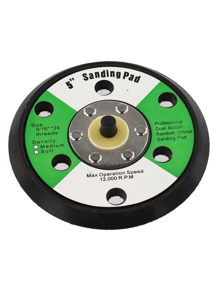 6 Hole 5 Inch Backing Pad for Sanders and Polishers Compatible with Orbital Sanding Equipment and Pneumatic Air Tools