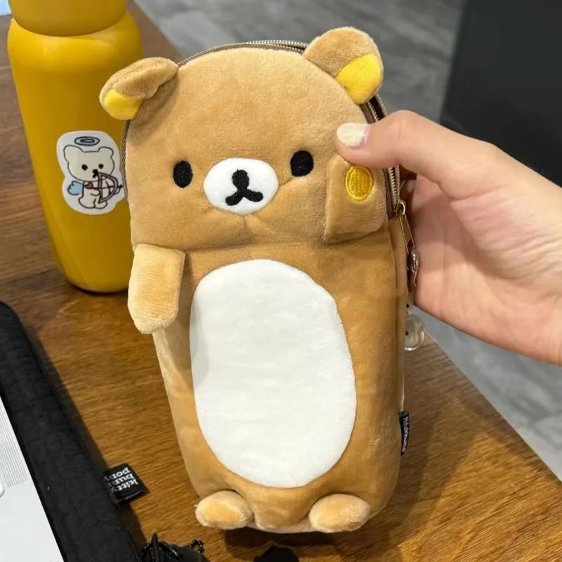 

Новый плюшевый пенал Plump Rilakkuma Relax Bear, кошелек для монет Kawaii, подарок для подруги, сумка для хранения, хит продаж, как студенческие канцелярские принадлежности