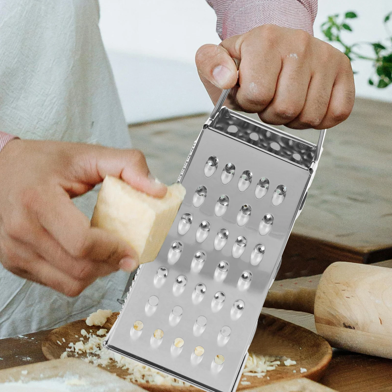 

Stainless Steel Graters Kitchen Tools Four sided Grater Vegetable Metal Cheese Tool Slicer Handheld Fruit Shapes Easy