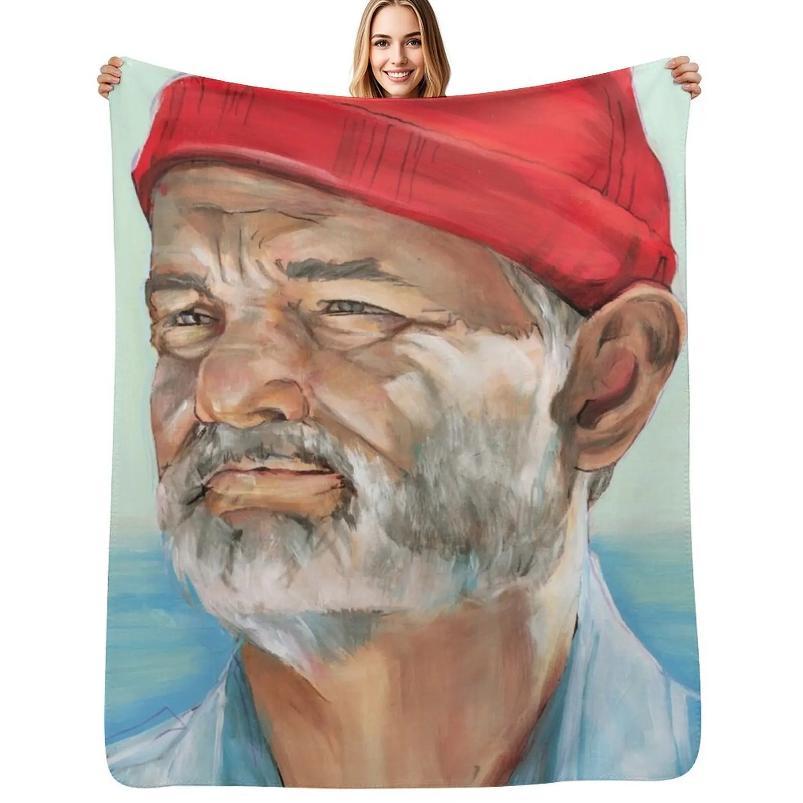 

Bill Murray Steve Zissou Throw Blanket funny gift Luxury Designer Beautifuls anime Blankets