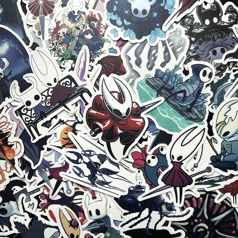 50PCS Hollow Knight Stickers Kawaii Game Graffiti Decals for Laptop Guitar Car Bike Notebook