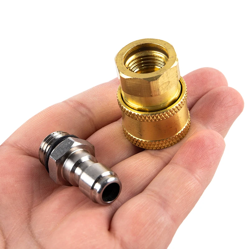 Máquina de limpieza de alta presión, adaptador de salida de agua de junta de pistola de agua, conector rápido 1/4, inserción rápida, trabajo roscado