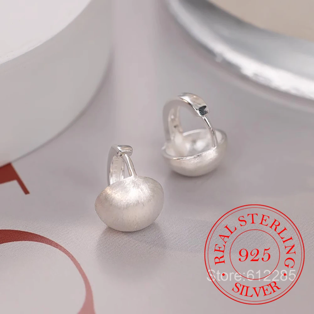 

925 Sterling Silver Exaggerated Geometric Sand Ball Hoops Earrings For Women Studants 2025 Party Jewelry Gift Female Pendientes