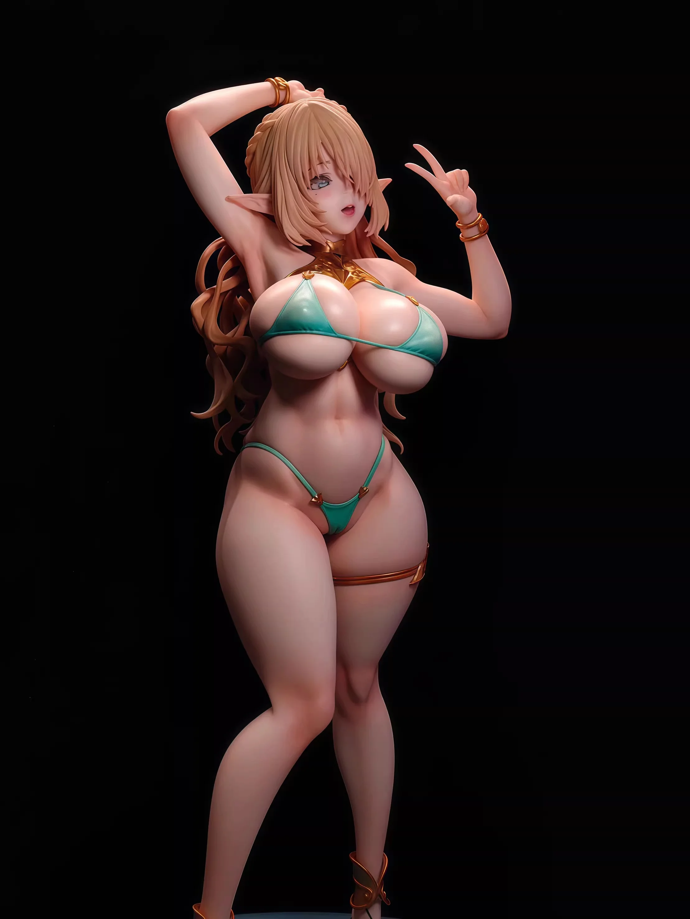 Elf Village Cecil Bathing Ver. GK Statue - Anime Figure Desktop Scene Model Elf Girl Collectible Gift & Trendy Art Toy - view 2