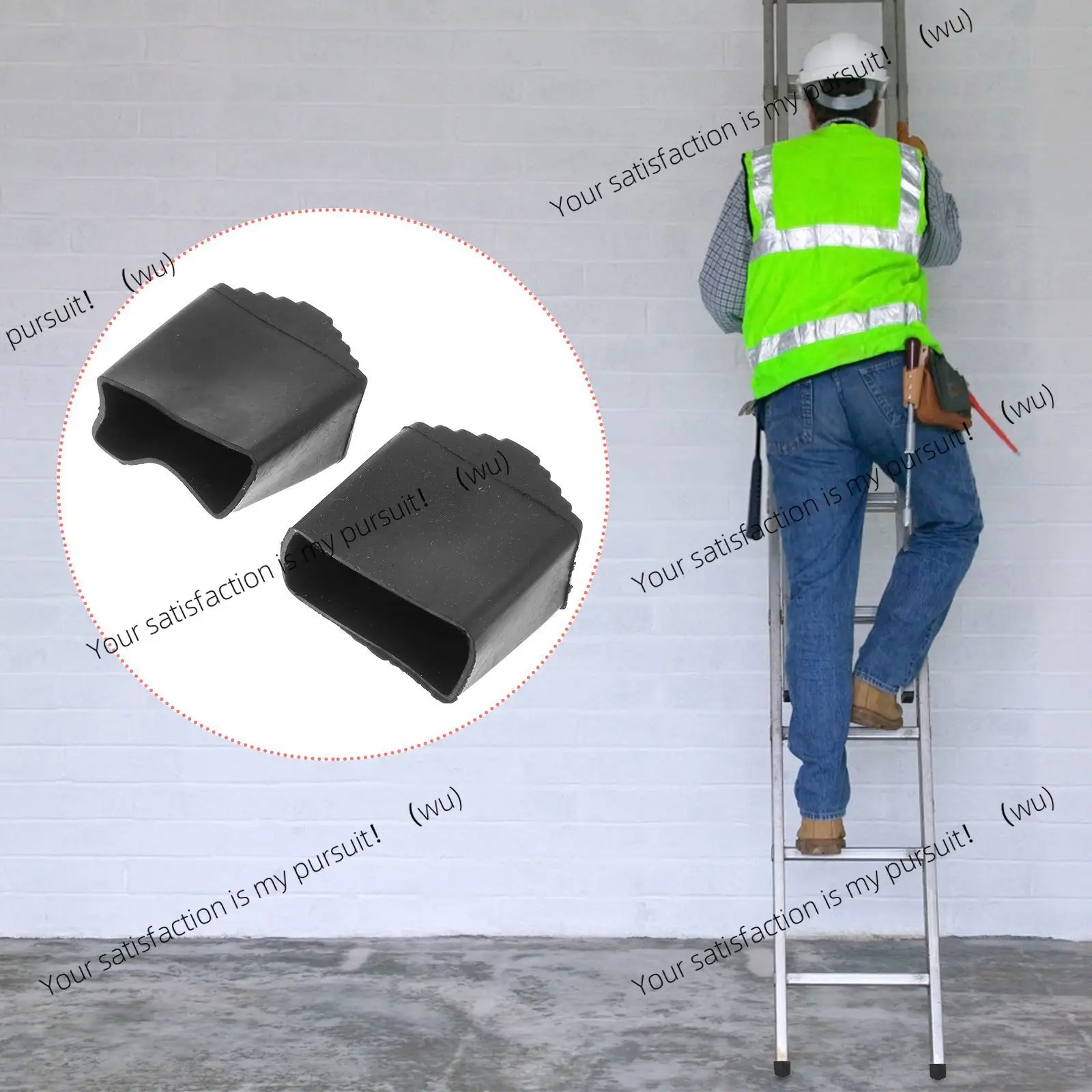 2Pcs Chair Legs Telescoping Ladder Protective Pad Feet Rubber Covers Anti- Folding Step Telescoping Ladder Suite Protector Step