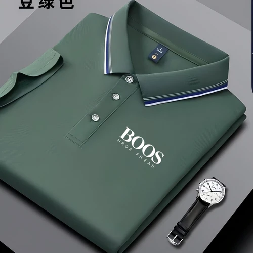 Imagen 2 del producto Polo de manga corta informal de negocios para hombre nuevo bordado, Top moderno, transpirable, cómodo y versátil