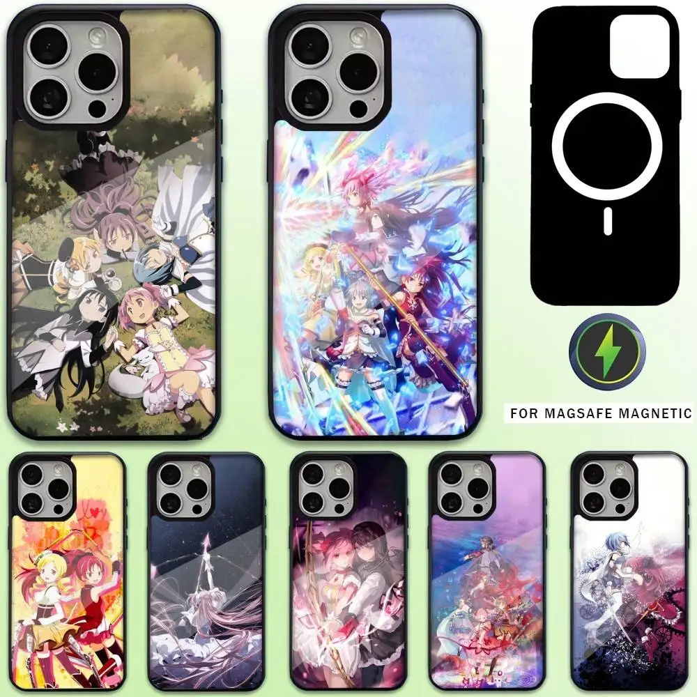 

P-Puella M-Magi Madoka M-Magica Phone Case For iPhone17,16,15,14,13,12,11 Plus,Pro Max Magnetic For Magsafe Wireless Charging