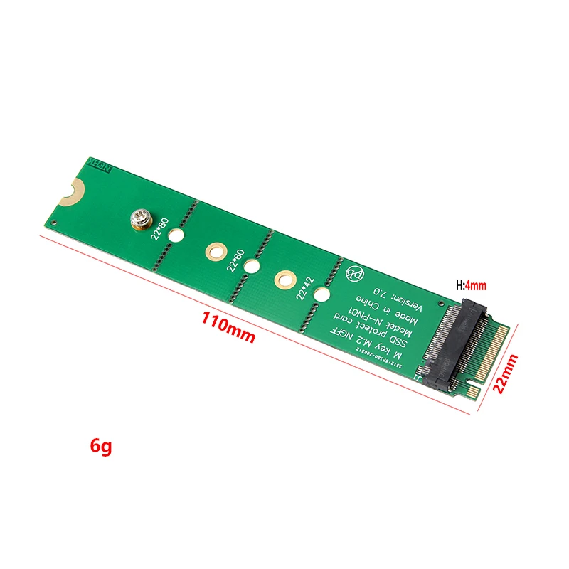 M.2 SSD Protect Card Test Tool M.2 SATA Adapter PCIE NVME M2 Adapter Converter Test Board Expansion Card Riser for 22110 M.2 SSD