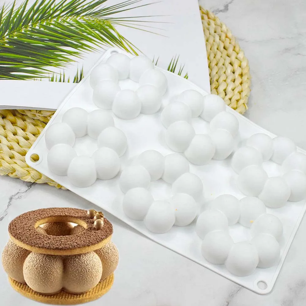 6 Hole Silicone Donut Mold Flower Ball Baking Pan Non-Stick Baking Pastry Chocolate Cake Dessert Tool Bagels Muffins Donut Maker