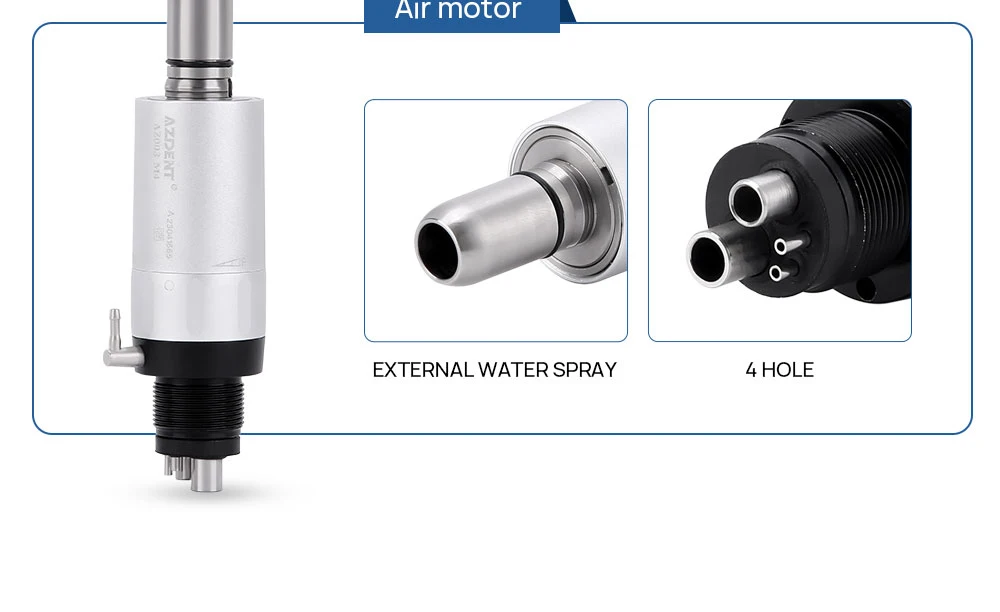 AZDENT Set Dental Hochgeschwindigkeits-Handstück LED Integrierter E-Generator Niedriggeschwindigkeits-Kit 2/4 Löcher Druckknopf Keramiklager Luftscaler – Detail 24