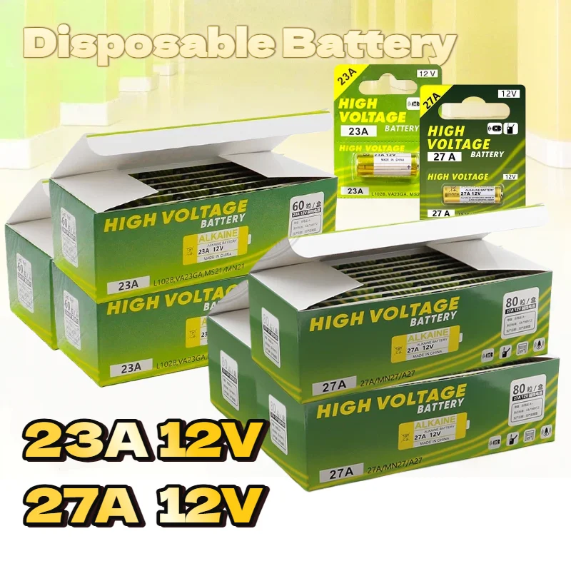 

12V A23 Alkaline Battery 23A 23GA A23S E23A EL12 MN21 MS21 V23GA L1028 GP23A LRV08 For Remote Control Doorbell Toy Dry Battery