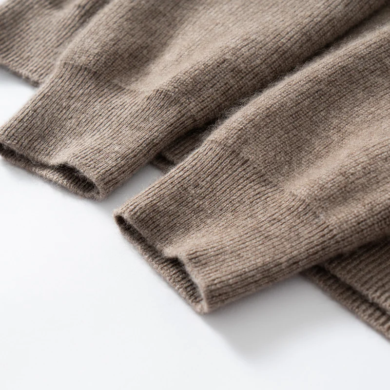 "100% Goat Cashmere Sweater Men's Semi-Turtleneck Pullover - Soft Warm Knit Jumper for Business Casual & Autumn Winter Men's Top