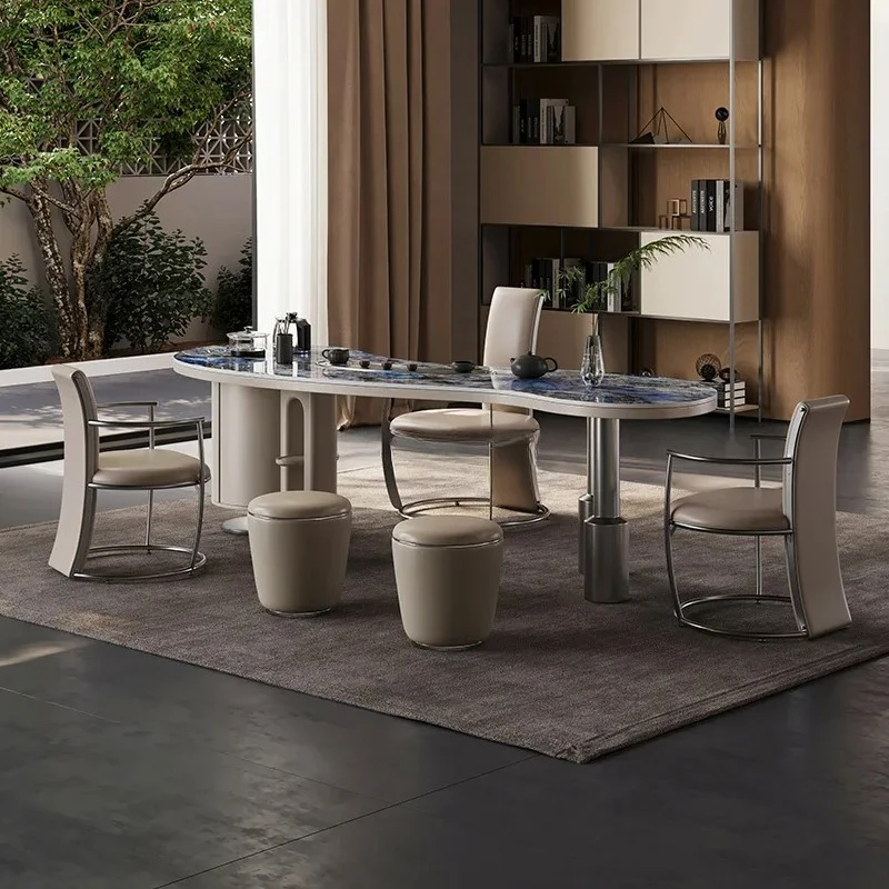 minimalist balcony tea table luxury stone rock slab living room modern minimalist senior tea table