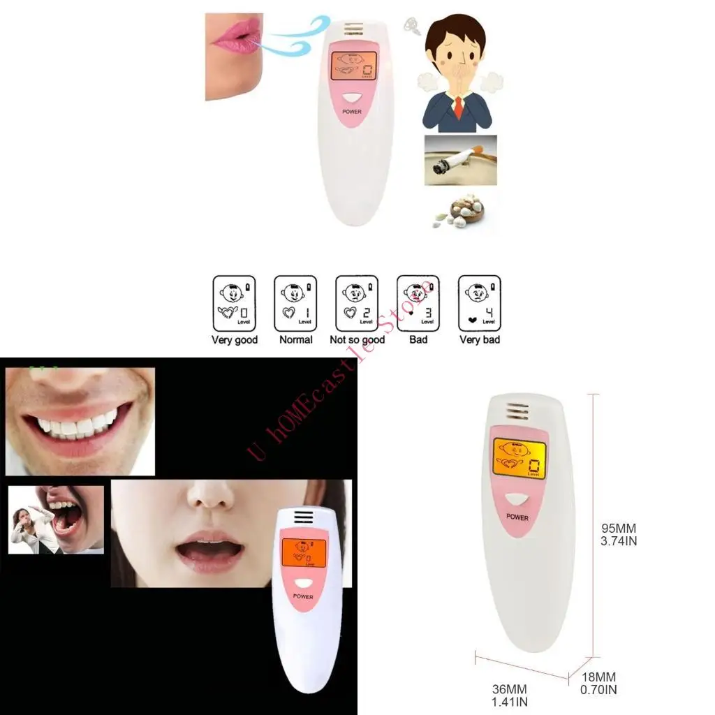 63HF New Pocket Bad Breath Tester Odor Detector Health-Care Gadgets Breathalyzer
