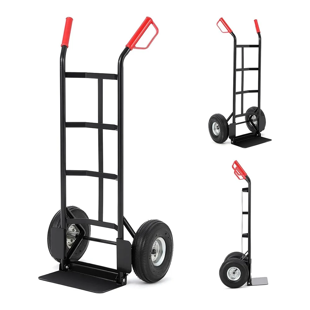 

Hand Truck with Fold Up Toe Plate 440lb Capacity Collapsible Utility Hand Truck Dolly Cart with Wheels Hand Cart for Moving