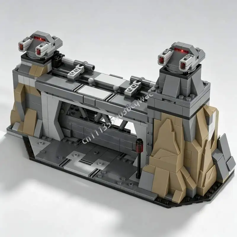 505PCS Mandalorian Gate Fortress MOC Custom Building Blocks Creative Architecture Model DIY Assembly Science Fiction Toy Gifts