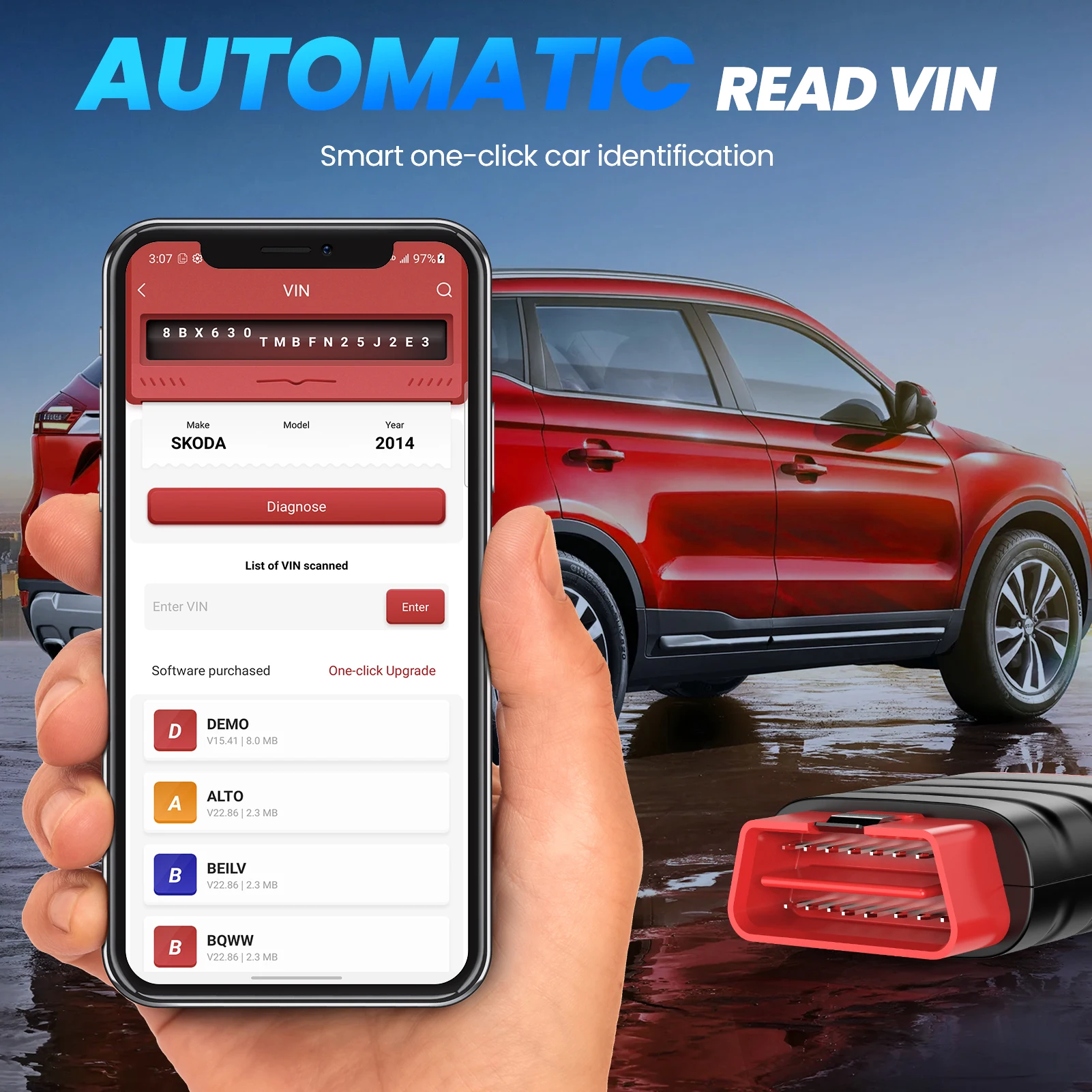 THINKCAR THINKDIAG Mini Car OBD2 Scanner All System Diagnosis DTC Look Up Check Engine Lifetime Free Update for 120 Car Brands