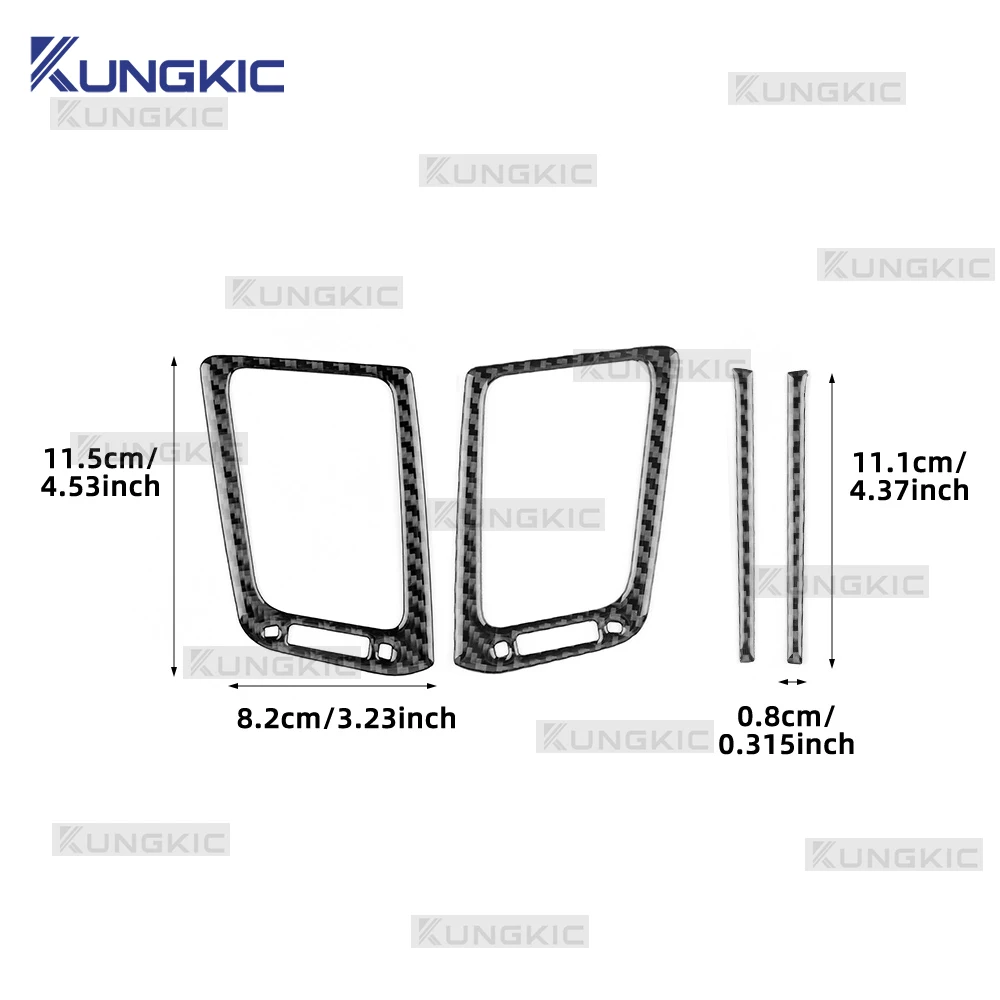 ملصق من ألياف الكربون الناعمة الحقيقية لسيارة Toyota Rav4 XA40 2013 2014 2015 2016 2017 2018 LHD RHD منفذ هواء السيارة مركز التحكم المركزي