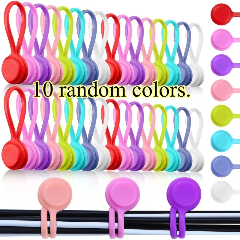 10pcs Magnetic Cable Ties - Reusible USB & Headphone Organizer, Perfect for Keychains, Wire Organizer, Keychain Accessory