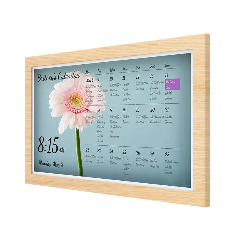 Wall Mount 15.6inch NFC Power Over Ethernet Smart Touch Android Digital Calendar Panel for Home Decor Office Scheduleing