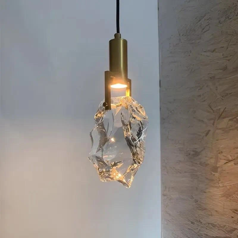 Nordic creative all-copper luxury chandelier crystal LED chandelier bedroom headboard dining room decorative lighting