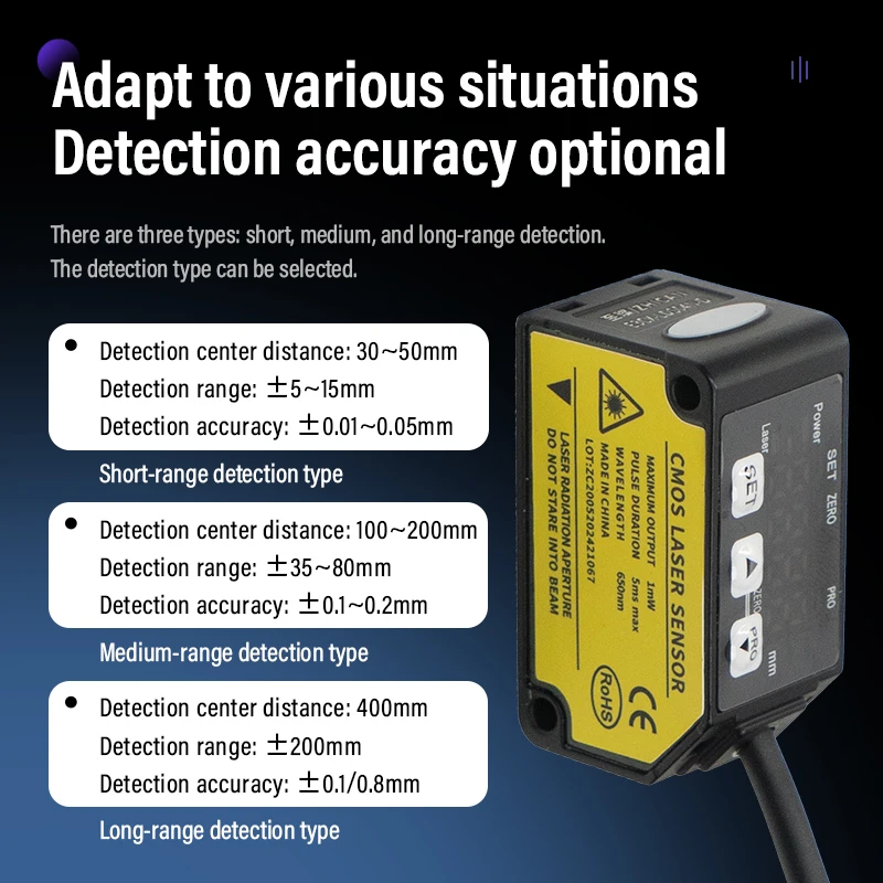 High-precision laser displacement sensor replaces Panasonic HG-C switch analog 485 distance measurement thickness height sensing