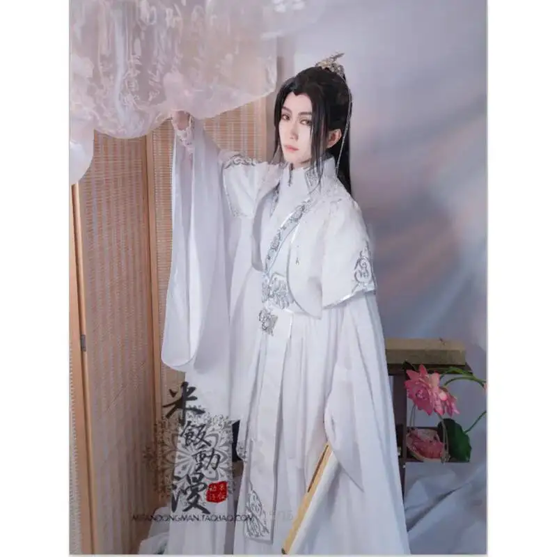 أزياء أنيمي إيه ها وقطته البيضاء ماستر تشو وانينغ التأثيرية TGCF شيه ليان ملابس بيضاء مو داو زو شي وي ووشيان للهالوين #5