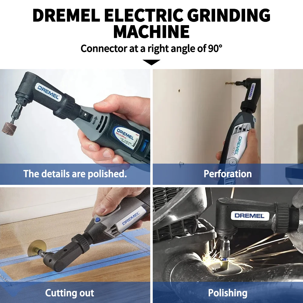 Dremel 575 Right Angle Attachment Converter for Accessories Rotary Tools Fit for Dremel 4000 3000 8200 275 Electric Grinder Kit