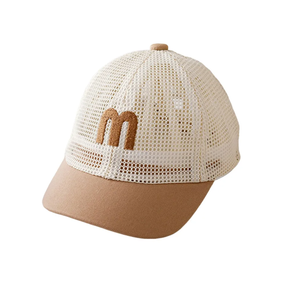 

Детская сетчатая бейсболка с вышивкой букв, солнцезащитный крем, дышащие детские солнцезащитные козырьки, солнцезащитная кепка с утиным языком