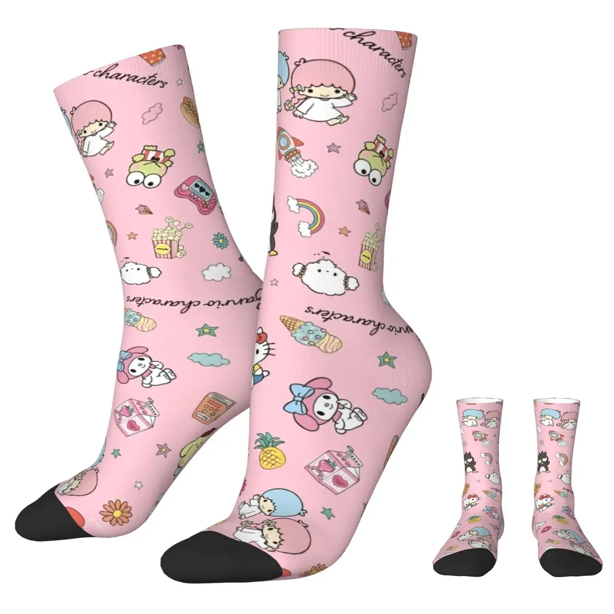 Official Sanrio Kuromi Melody Hello Kitty Winter Warm Funny Women MenSocks Cartoon Breathable Sports Socks