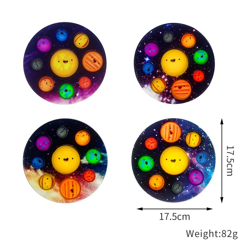 Huit planètes fossettes pousser bulle Fidget jouets bébé sensoriel autisme besoins Squishy anti-Stress jouets pour enfants pour enfants cadeau