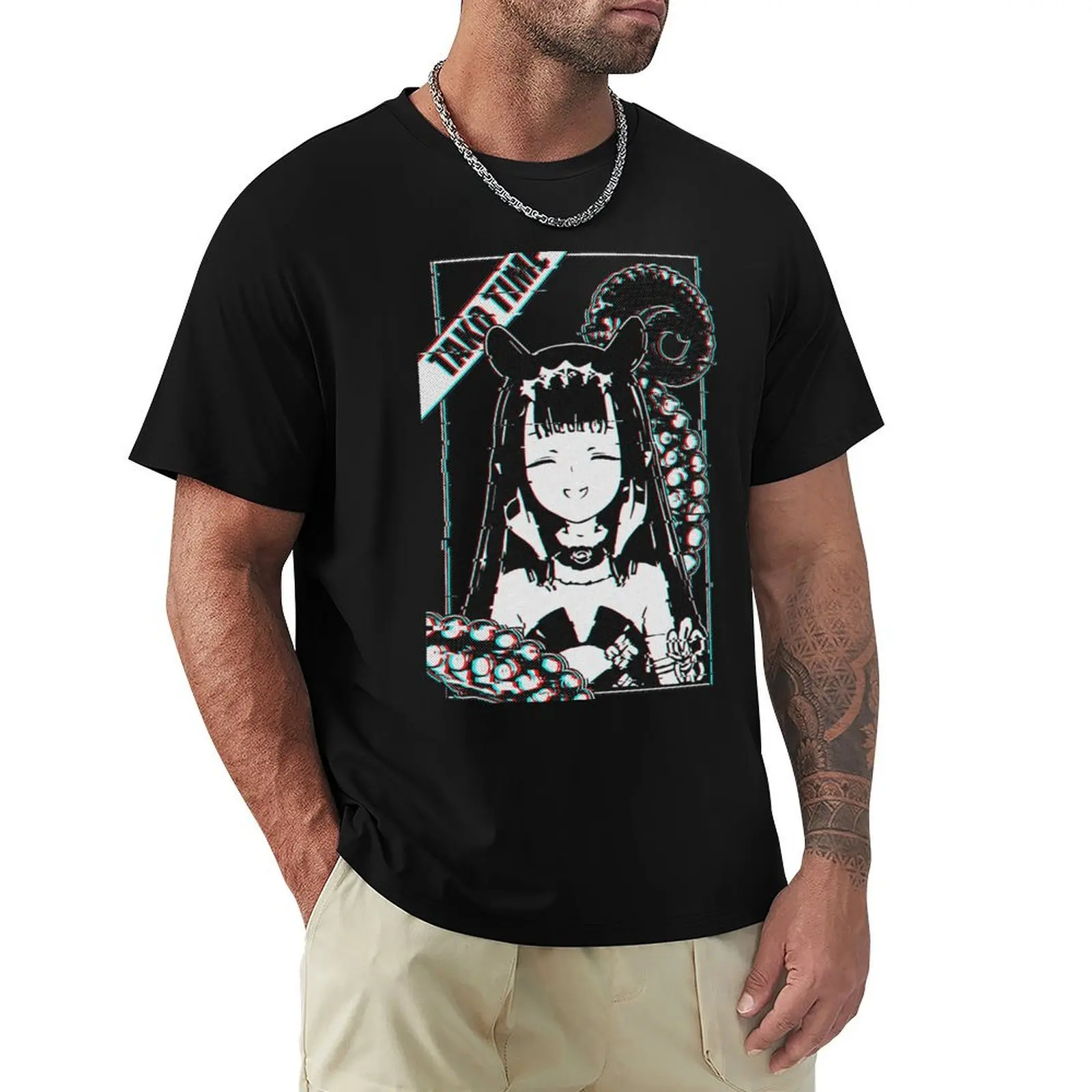 Ina Hololive In Glitched T-Shirt Casual All Match Short Sleeve T-Shirt