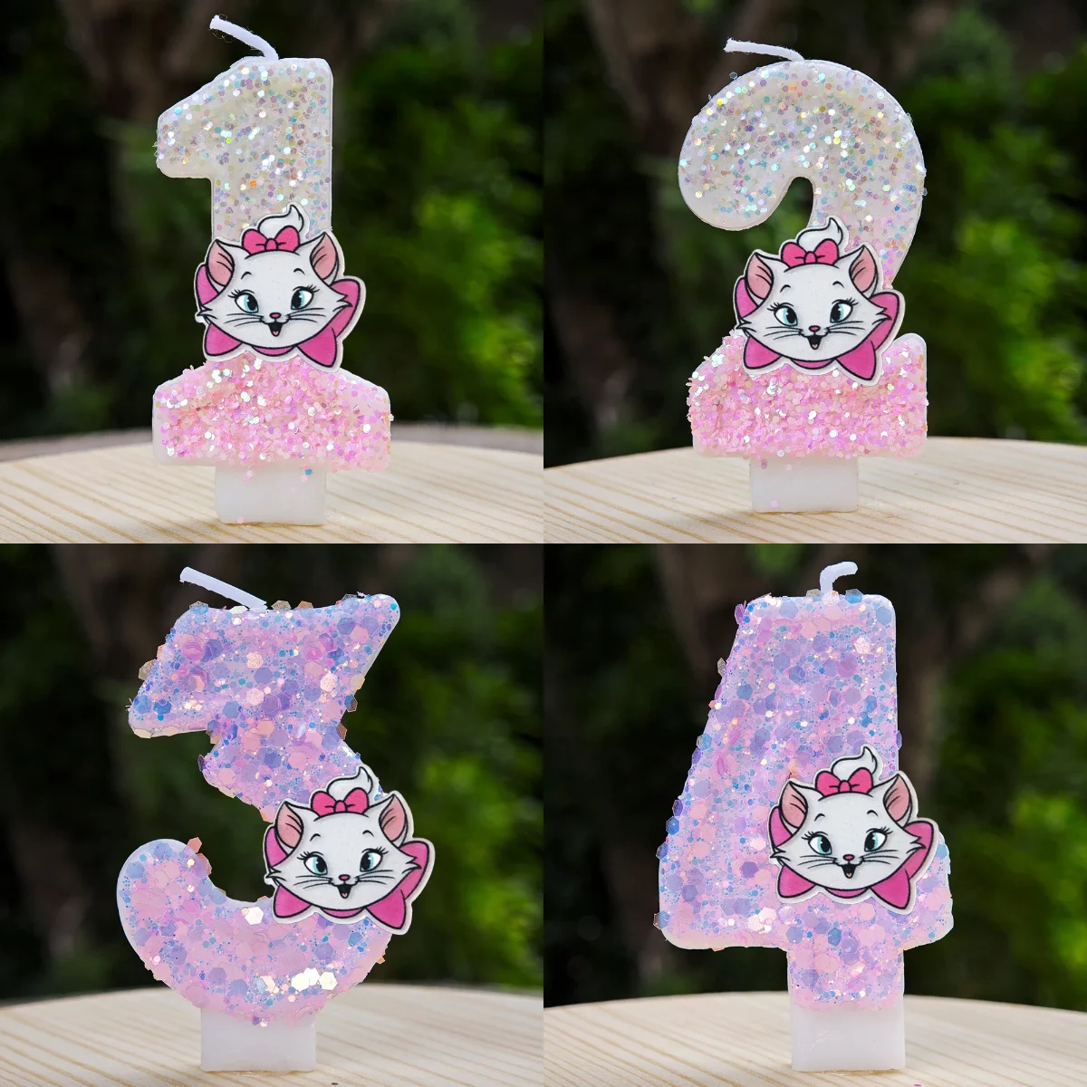 Marie Katze Kerze Nummer 0-9 Geburtstagstorte Kerze Dekoration Marie Katze Geburtstag Party Kuchen Topper Baby Dusche Dekoration Geschenk