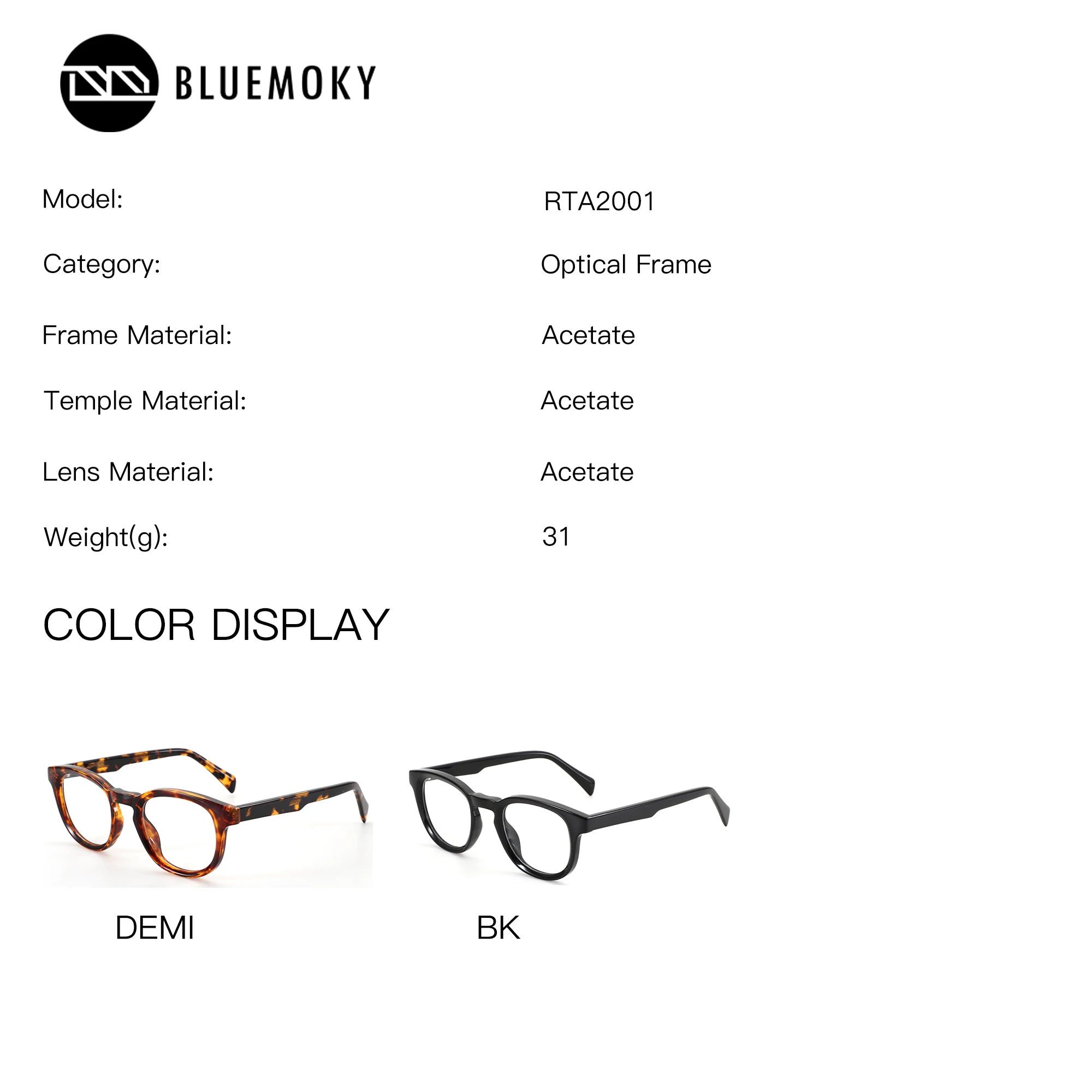 BLUEMOKY XS Size Women's Acetate Square Prescription Eyeglasses For Men Women Photochromic Graduated Lenses Progressive Glasses