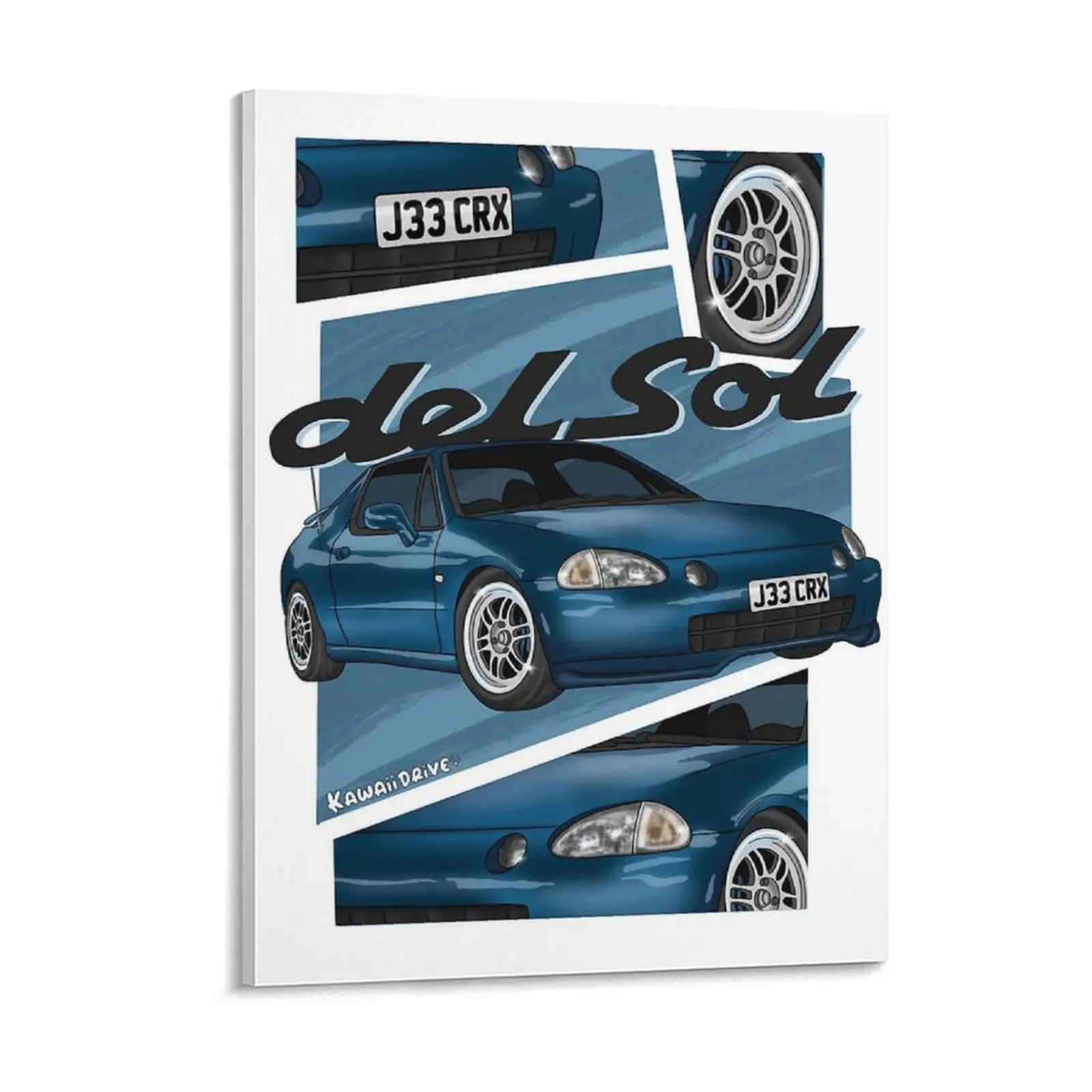 

1995 Classic Crx Del Sol Si Prelude 4Gen Legend Canvas Painting Mural Designs Garage Cinema Framed Wall Paintings