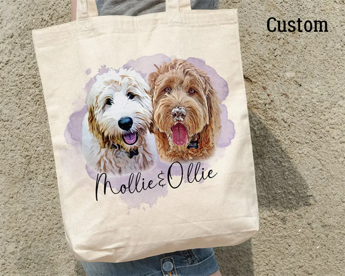 Custom Pet Tote Bag - Custom Dog Tote Bag - Tote Bag for Dog - Tote Bag for Cat - Personalized Dog Tote - Custom Dog Lover Gift