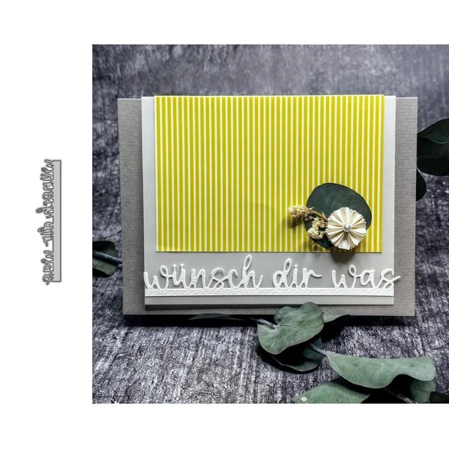 Neuankömmling Deutscher Satz Buchstabe Wünsch Dir Was Metall-Stanzformen für DIY Scrapbooking, Kartenherstellung, Schablonen, Fotoalben