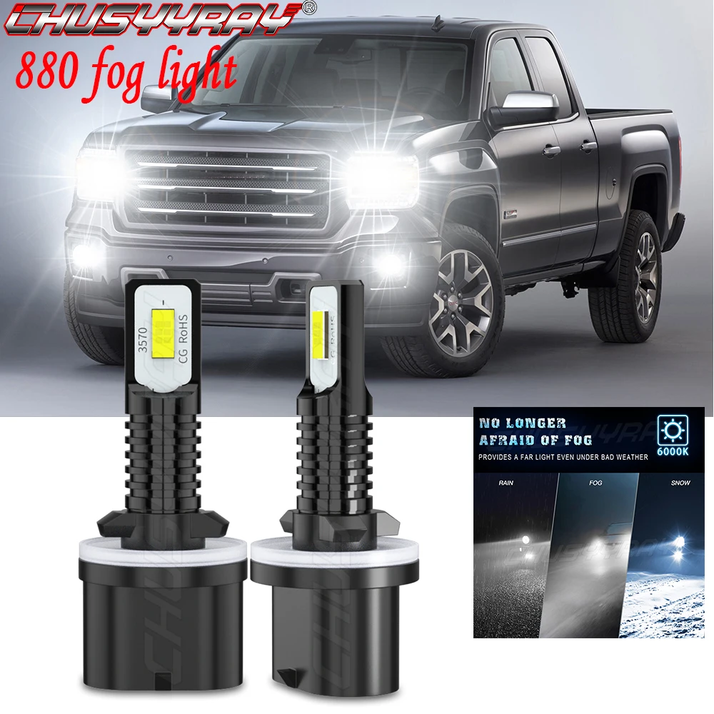 

CHUSYYRAY 2x 880 Led Fog light Compatible For GMC Sierra 1500 2500 Bulbs 892 893 899 890 Replacement Bulbs Car accsesories