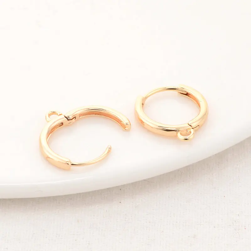 10PCS 14*16MM 14K Gold Color Brass Round Loop  Earrings Hoops High Quality Jewelry Making Supplies Diy Findings Accessories