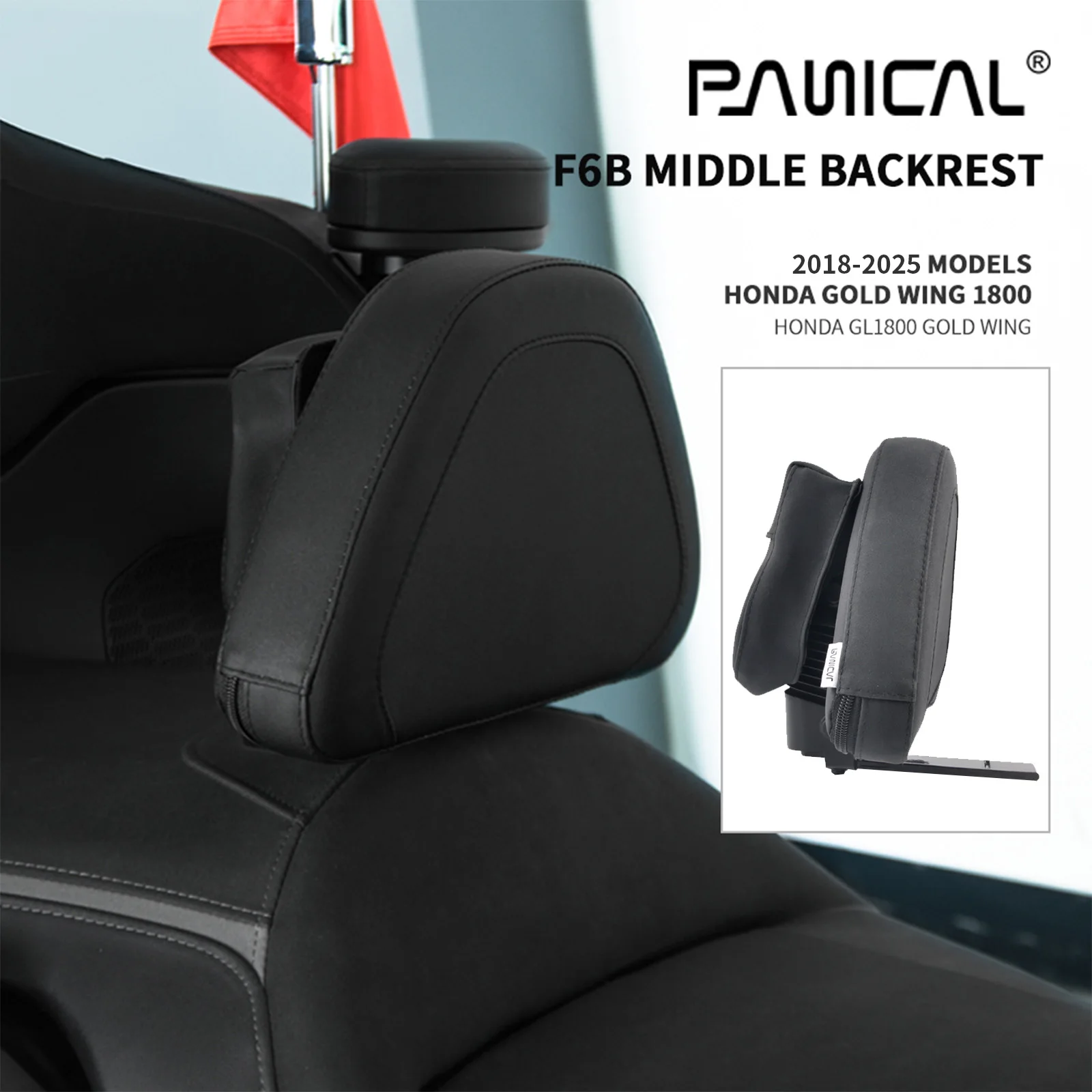 PANICAL Motorcycle Quick Removal Driver Backrest Passenger Rotating Armrest For Honda Goldwing GL1800 2018-2026 Accessories