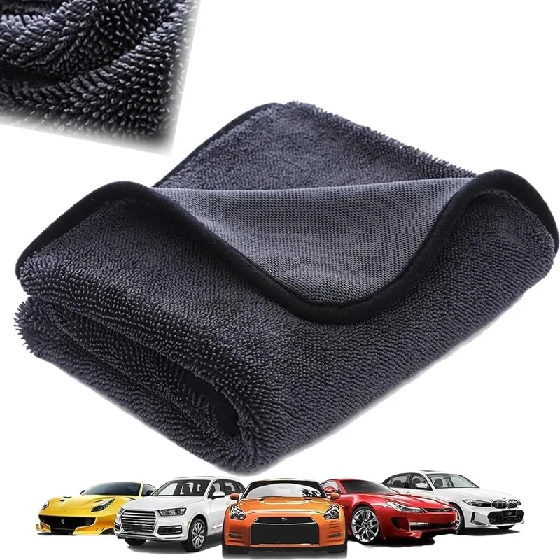 2025 Neues Ultra-Dickes Mikrofaser-Autowaschtuch 40x60cm 60x90cm Extra Weiches Auto-Reinigungstuch Trockentuch Autopflege-Lappen