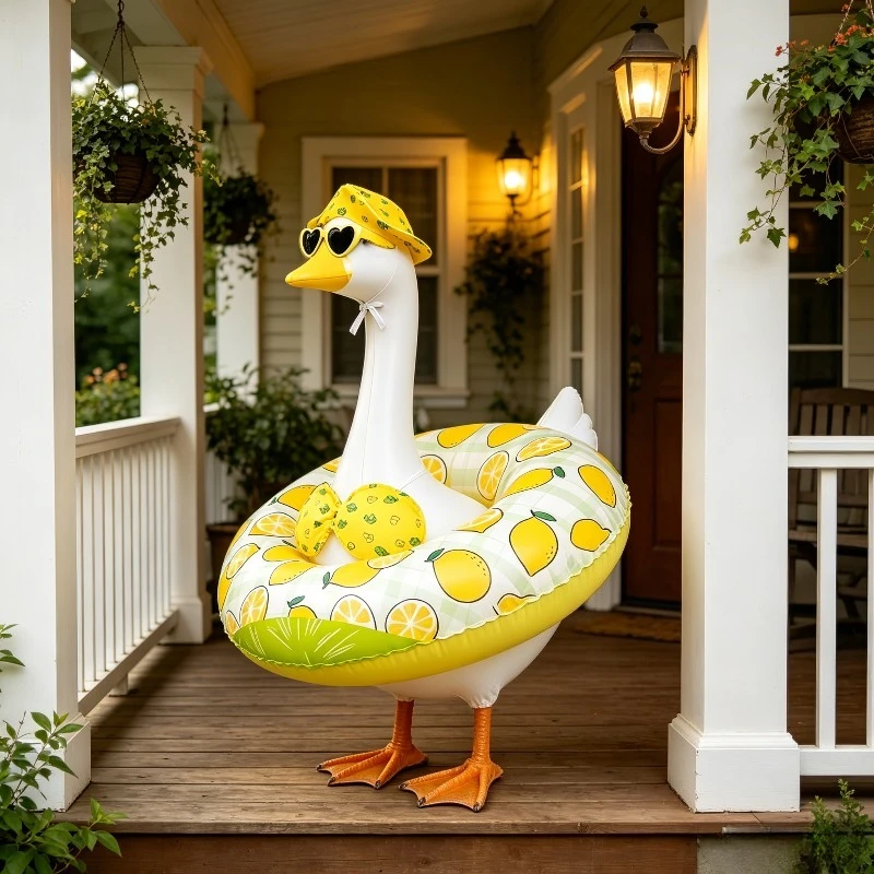 Party Supplies Set Goose Costume Lawn Porch Goose 23 Inch Goose Swimming Ring Outdoor Yard Pool Party Decoration