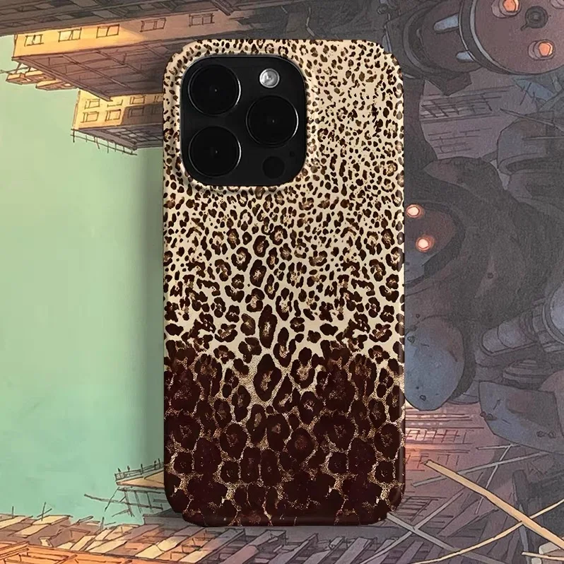 Brown Simulated Tiger Skin Texture Phone Case for IPHONE 17 Air 16E 15 PROMAX 14Plus 13 12 MINI 11 16Plus XR Acrylic Phone Cover