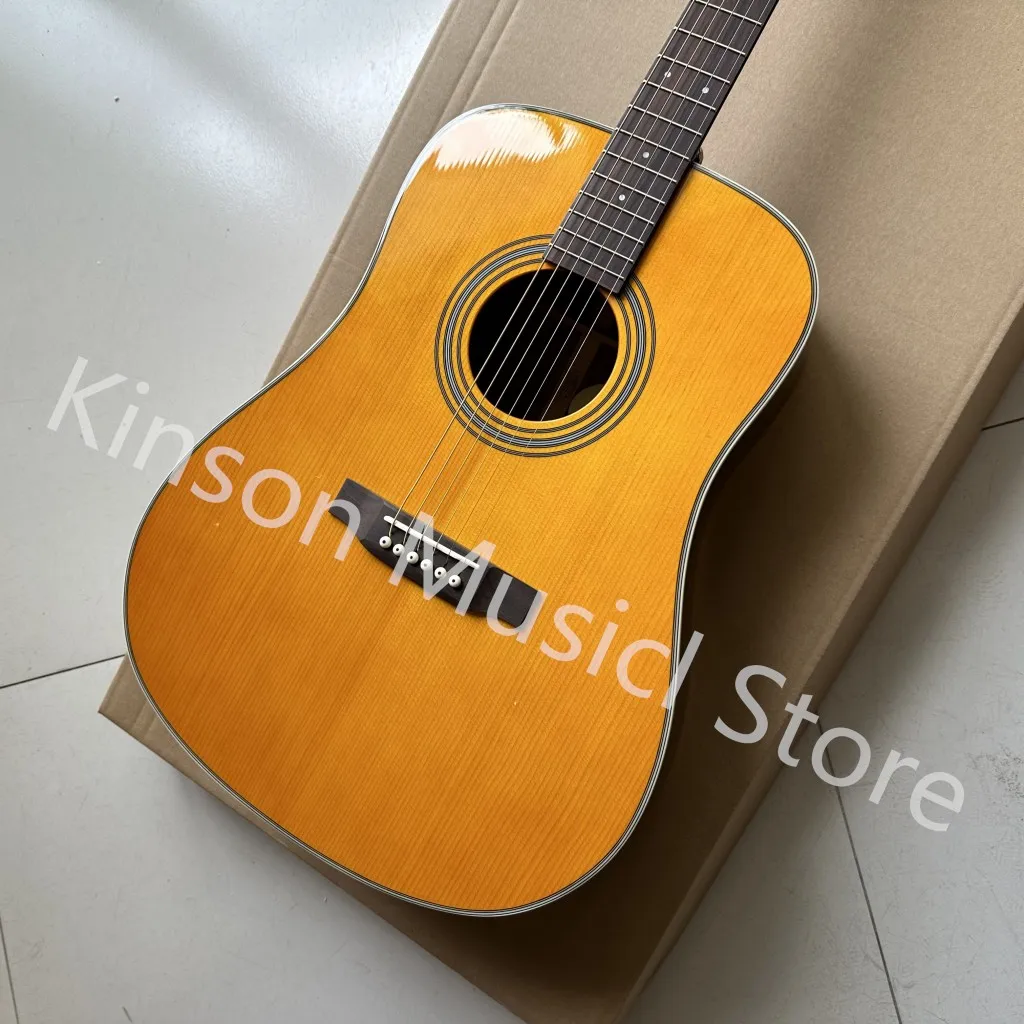 Solid Wood 41 Inches D28 Acoustic Guitar Spruce Electric Guitarra