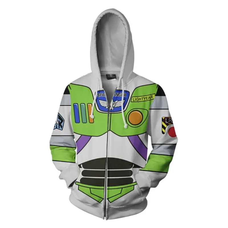 Film Speelgoed Woodi Hoodies Volwassen Cartoon Capuchon Sweatshirt Met Rits Mannen Losse Jas Broek Vrouwen Anime Pak Halloween Feest